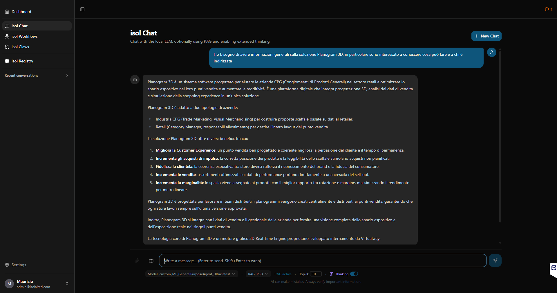 isol Chat — private chatbot interface